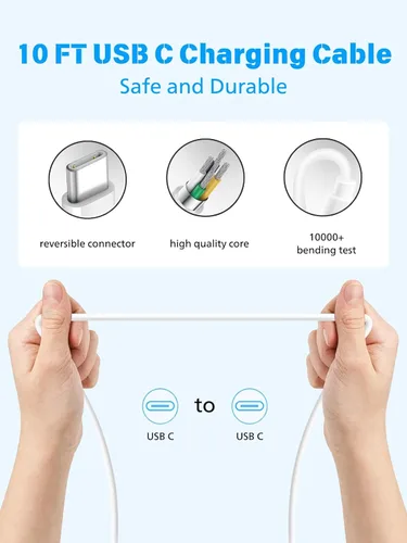 Miniatura 4 de Cargador de aire para MacBook de carga rápida, Apple 30 W, adaptador de corriente USB C extralargo cable USBC de 10 pies compatible con MacBook Pro