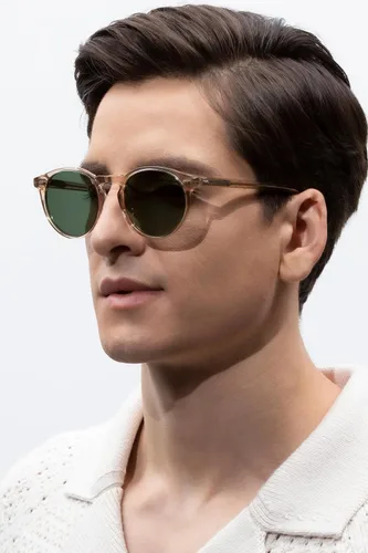 Miniatura 3 de CARFIA Gafas de sol redondas de acetato para hombre, polarizadas, protección UV, gafas de sol clásicas retro CA5289L