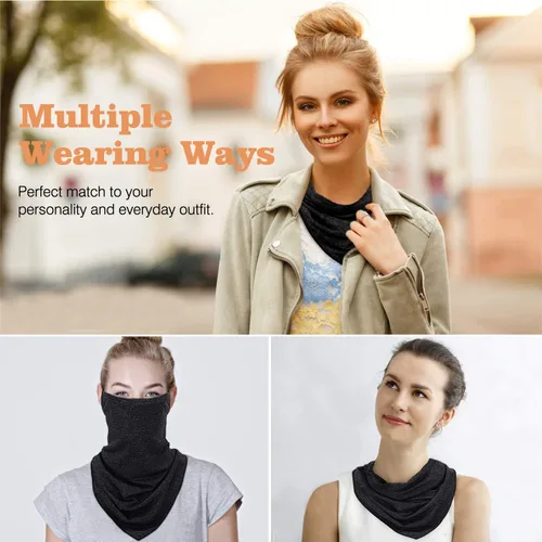 Miniatura 5 de MoKo Scarf Mask Bandana with Ear Loops 3 Pack, Neck Gaiter Balaclava with Filter Pocket UV Protection Mask