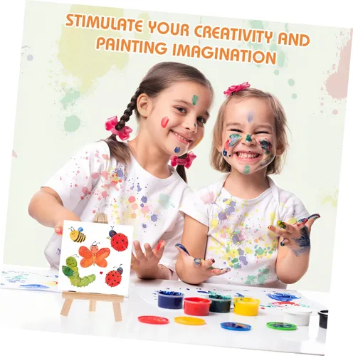 Miniatura 9 de Ipetboom Juego de 12 caballetes de madera con mini lienzo para pintura al óleo para niños y niñas, suministros de arte, soportes de pintura multiusos