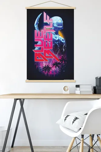 Miniatura 5 de Trends International DC Comics Movie Blue Beetle - Póster de pared con rayo, 22.375 x 34 pulgadas, paquete de impresión prémium y colgador de madera