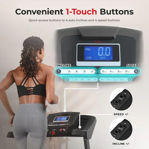 Miniatura 4 de Sunny Health & Fitness Exercise Treadmills Double Deck Sizes and Incline Features with Bluetooth & SunnyFit App