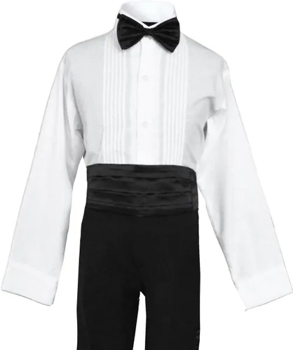 Miniatura 4 de Conjunto de traje de esmoquin negro con cola para niños