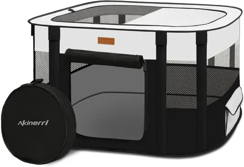 Miniatura 8 de Corralito para perros – Bolígrafos plegables de juego para gatos, para gatitos, conejos, tienda de campaña portátil para mascotas con bolsa de Marrón