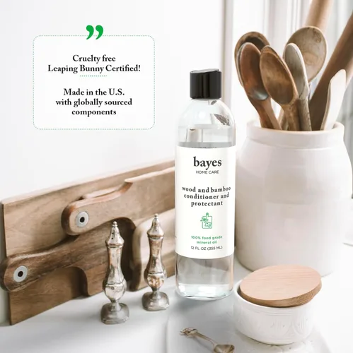 Miniatura 6 de Bayes Aceite mineral de grado alimenticio para tabla de cortar, aceite mineral de grado alimenticio para bambú, teca y acondicionador y protector