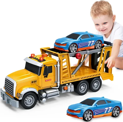 Miniatura 8 de Bstoyder Juguetes para niños de 3, 4, 5, 6, 7, 8 años, gran camión excavadora con luces, sonidos, camión juguete de fricción para niños pequeños