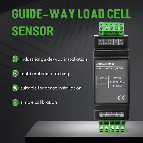 Miniatura 2 de CGOLDENWALL RW-GT01A DIN Rail - Transductor transmisor con sensor de célula de carga montable (salida señal: 0-10V)