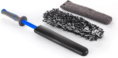 Detail Factory - Juego de cepillos para rueda con fundas de microfibra intercambiables - Limpieza ultra suave, lavado y detalle de ruedas,
