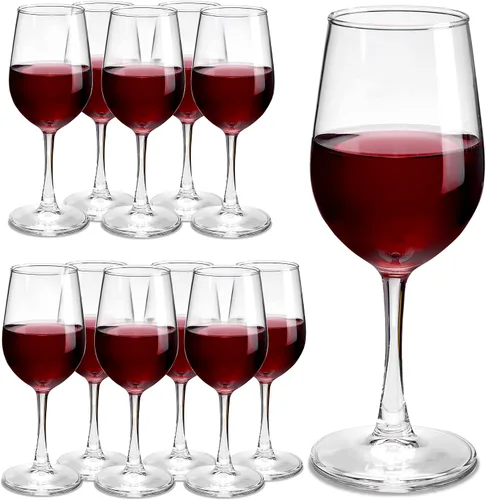 UMEIED All Purposed - Juego de 12 copas de vino, clásicas para vino tinto y blanco, aptas para lavavajillas, transparentes