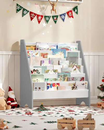 Miniatura 2 de CHOEZON Estantería infantil de 6 niveles, estante para libros para habitación de niños, librero tipo eslinga, estante de almacenamiento de revistas