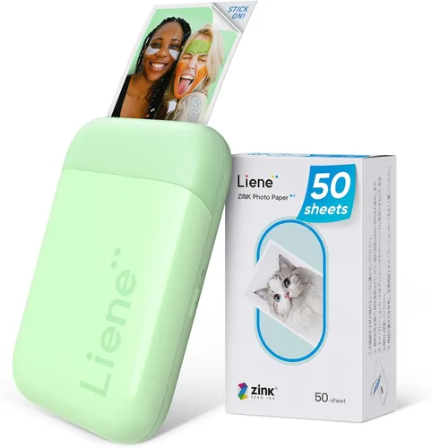 Miniatura 10 de Liene Impresora Fotográfica 2x3 Pulgadas, Mini Impresora de Imágenes con 10 Papeles Adhesivos Zink, Bluetooth 5.0, Compatible con iOS y Android