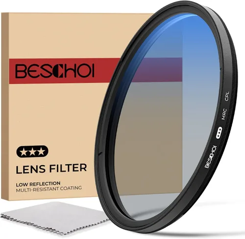 Beschoi Filtro polarizador de 1.457 in, filtro polarizador circular multicapa de 30 capas con revestimiento nano multicapa (CPL) con vidrio óptico