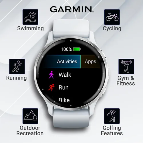 Miniatura 6 de Garmin Venu 3 Reloj inteligente GPS con pantalla AMOLED de 45 mm, funciones avanzadas de salud y fitness, hasta 14 días de batería, paquete