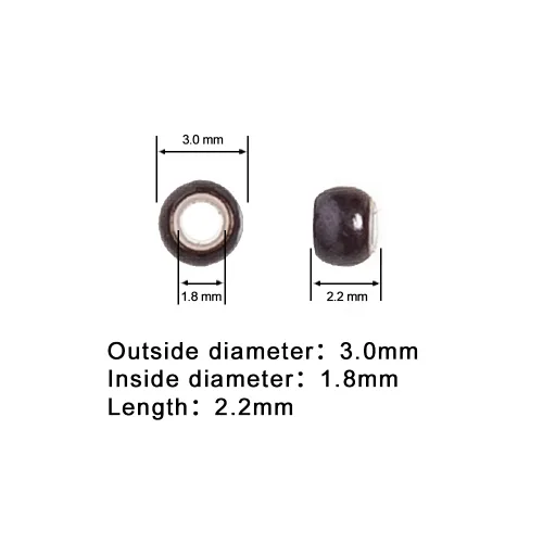Miniatura 2 de 500 cuentas de extensión de cabello con micro anillo con forro de nano silicona para extensiones de cabello humano con punta nano de Negro