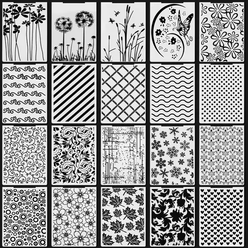 Miniatura 11 de Mumufy 20 Carpetas de Repujado para Hacer Tarjetas Plantilla de Estencil de Repujado DIY Molde Decorativo de Tarjeta de Papel de Plástico para Álbum