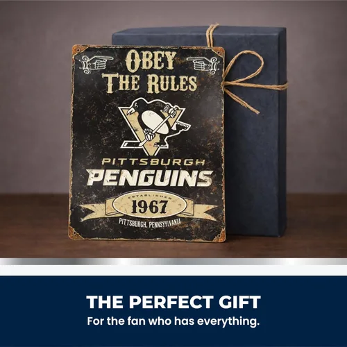 Miniatura 6 de Party Animal NHL Pittsburgh Penguins - Cartel de metal en relieve