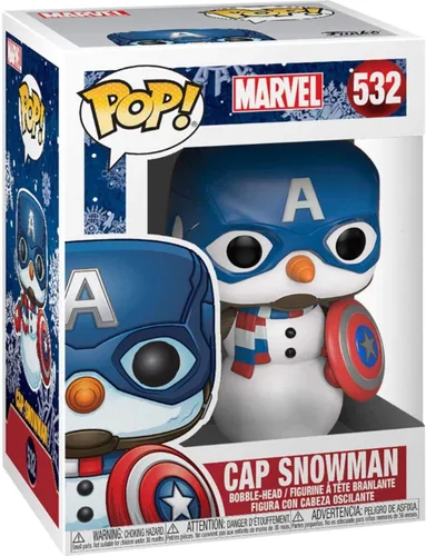 Miniatura 2 de Funko Pop! Marvel: Holiday - Figura de vinilo de muñeco de nieve del Capitán América