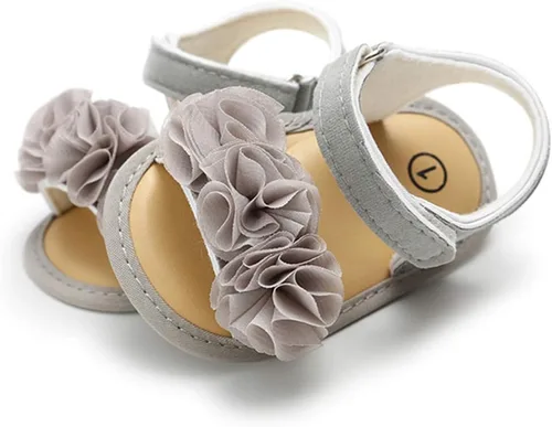 Miniatura 5 de Timatego Sandalias de verano para bebés y niñas con suela suave de flores, zapatos de vestir para cuna, recién nacidos, para recién nacidos