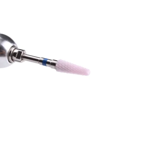 Miniatura 5 de Taladro de uñas de cerámica rosa, lima de grano medio, cono cónico, taladro eléctrico de manicura (0.236 x 0.551 in)