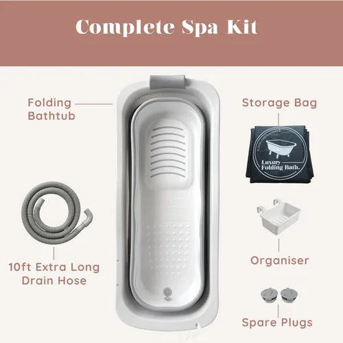 Miniatura 9 de Bañera portátil para adultos: bañera plegable extragrande de 56 pulgadas. Diseño ergonómico para el baño relajante definitivo, baño de hielo. Ideal