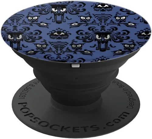 Miniatura 4 de Spooky papel pintado pop Socket Halloween – popsockets agarre y soporte para teléfonos y tabletas, Negro