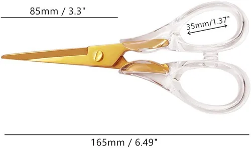 Miniatura 6 de NatSumeBasics Tijeras de oficina transparentes de oro rosa, tijeras multiusos, tijeras profesionales de tela para cortar papel, tela, lona de cuero