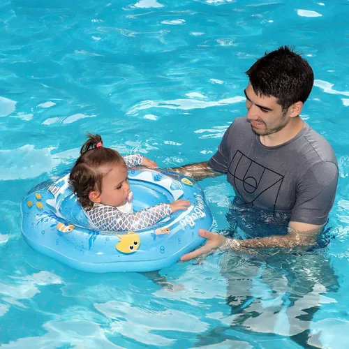 Miniatura 3 de Flotador inflable de natación para bebé con asiento de seguridad, juguetes divertidos para piscina para niños de 6 a 36 meses
