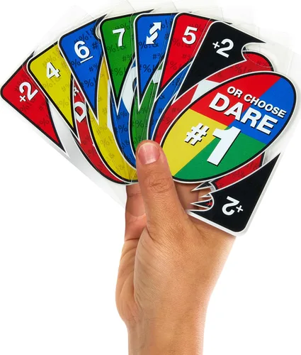 Miniatura 3 de Mattel Games UNO Dare - Juego de cartas solo para adultos para noche de juegos, viajes, camping y fiesta