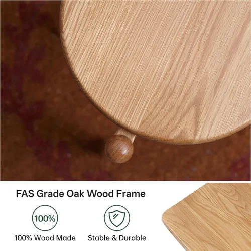 Miniatura 3 de Taburete apilable de roble, soporte pequeño para plantas, taburete redondo de madera para comedor, sala de estar, entrada, aula, escuela, 15.4 x