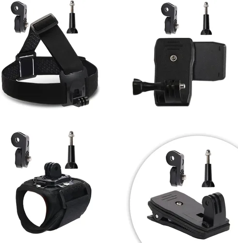 Miniatura 8 de CamKix Paquete de soporte para cabeza y mochila compatible con GoPro Hero 13, 12,11, 10, 9, 8,7, 6, 5, negro, sesión, héroe 4, negro, plata, Hero+