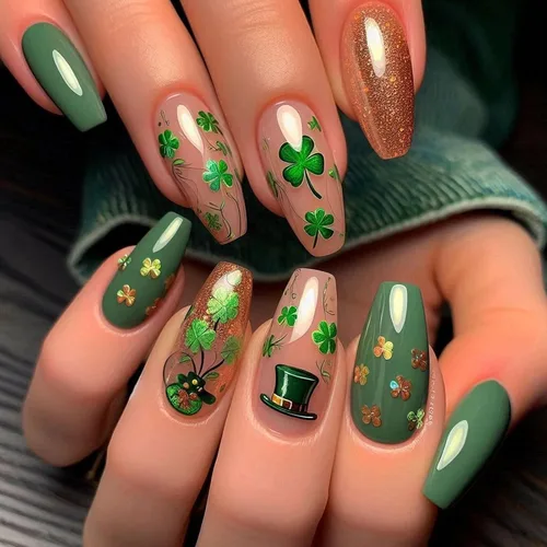Miniatura 16 de MISUD Uñas postizas a presión – Uñas postizas largas con punta francesa negra, diseño de diamantes de imitación verde acrílico, 24 piezas 01702verde