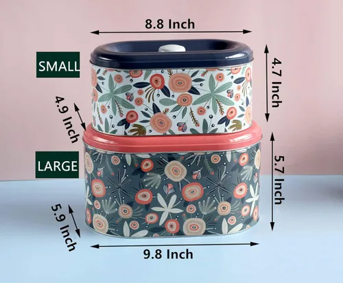 Miniatura 4 de Tarros de lata para galletas, recipientes de almacenamiento de galletas, tarro de galletas para el hogar, cocina, regalos de alimentos, recipientes