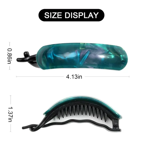 Miniatura 3 de Mistofu Pinza de plátano para mujer, 4 piezas, pinza curvada francesa, antideslizante, agarre fuerte, agarre cómodo, pasadores para cabello grueso