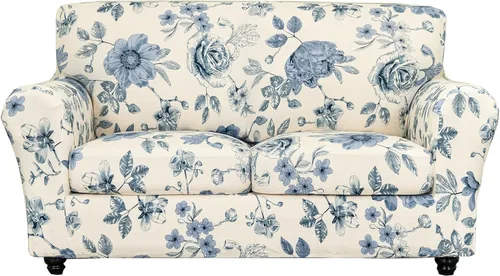 Miniatura 16 de CRFATOP Fundas elásticas para sillón de 2 plazas suaves con diseño floral para perros, fundas elásticas para sillón de 1 plaza, fundas lavables