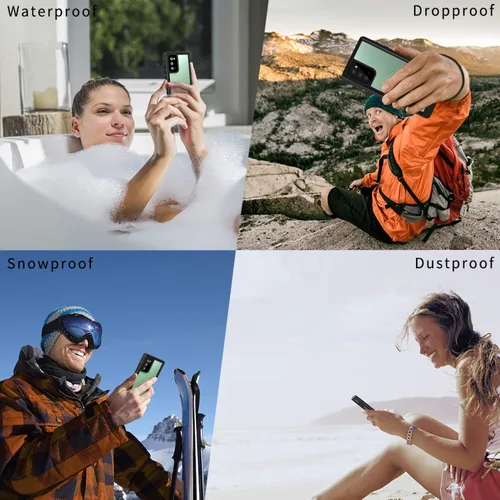 Miniatura 7 de Lanhiem Funda para Galaxy Note 20, Protector de Pantalla Integrado con Película para Huella Dactilar Funda Impermeable a Prueba de Polvo, Cubierta