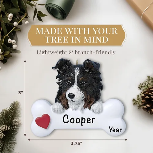 Miniatura 4 de Adorno personalizado de hueso de perro pastor australiano 2025 Personalización gratuita en 24 horas Adornos navideños de la primera Navidad