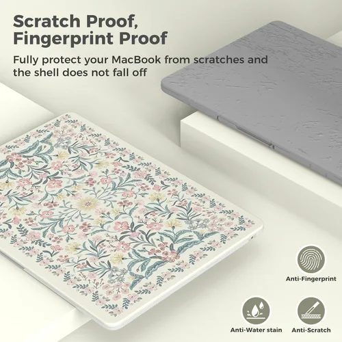 Miniatura 5 de iCasso para M4 MacBook Air de 13 pulgadas Funda 2025 2024-2022 M3 M2 Modelo A 3240 A3113 A2681, Funda de plástico de patrón protector resistente