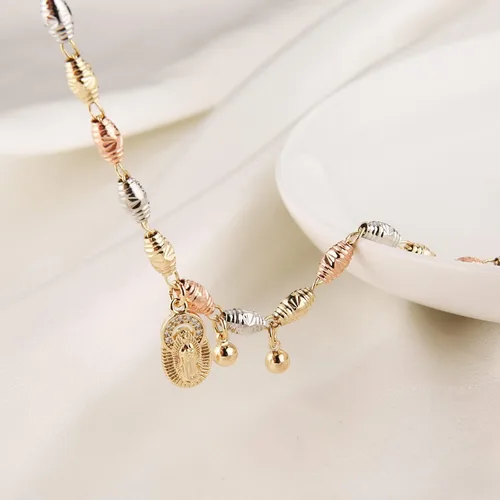 Miniatura 17 de HZMAN Pulsera de cruz con cuentas de rosario virgen de Guadalupe ajustable para mujer, regalo de joyería