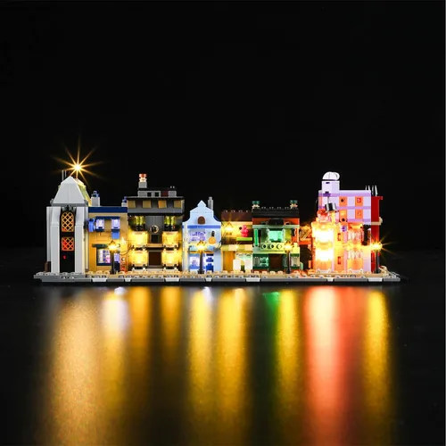 Miniatura 3 de YEABRICKS Luz LED para el modelo de bloques de construcción del Callejón Diagon de Harry Potter Tiendas de Magia 76444