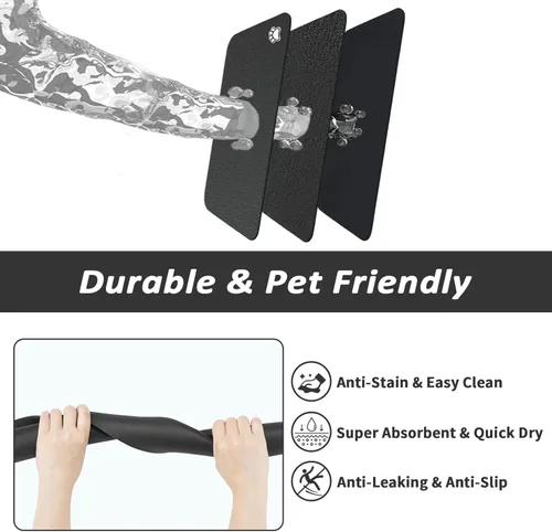 Miniatura 6 de HotLive Tapete de Comida para Perros - Tapete Absorbente para Gatos para Comida y Agua, Tapete para Tazón de Alimentación de Mascotas Sin Manchas