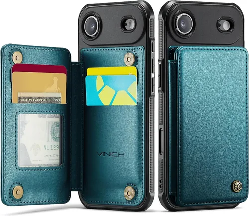 Miniatura 57 de Vinich Funda tipo cartera para iPhone 11 con tarjetero, bloqueo RFID, ranuras de crédito, función atril, a prueba de golpes, para iPhone 11 de 6.1