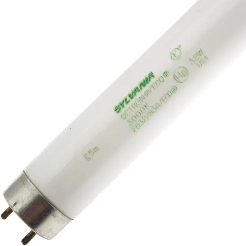Sylvania 22455 (21777), FO32/830/ECO (CVP), 32 vatios, 48 pulgadas de longitud, 3000 K, OCTRON/Bombillas de tubo fluorescente ecológico (paquete de