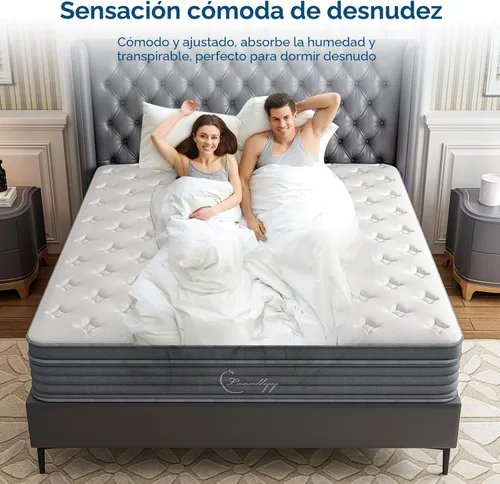 Miniatura 7 de Colchón Hihybrid de espuma viscoelástica de 12 pulgadas en una caja, resortes independientes en bolsillos para aliviar la presión, aislamiento