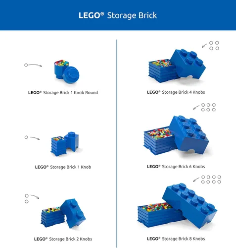 Miniatura 7 de LEGO - Ladrillo de almacenamiento con 4 tachuelas, color gris oscuro, caja de almacenamiento apilable de plástico con tapa para niños y adultos