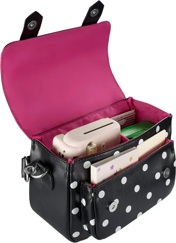 Miniatura 3 de INSIGNIA NS-DM8CB1 - Funda para cámara de impresión instantánea - lunares blancos sobre negro - compatible con cámaras Instax