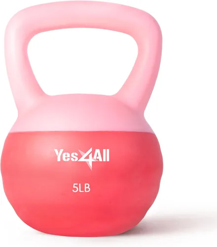 Yes4All Pesa rusa suave, pesas rusas de entrenamiento de fuerza de PVC para mujeres, protección del suelo y silenciosa, mango ancho, pesas suaves