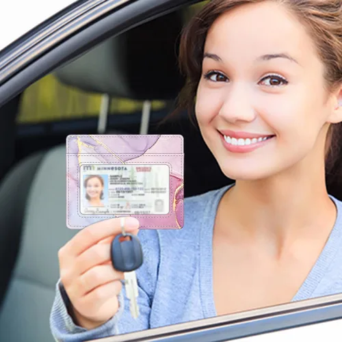 Miniatura 43 de Fintie Billetera delgada y minimalista para bolsillo frontal, con bloqueo RFID, tarjetero y ventana de identificación, para hombre o mujer