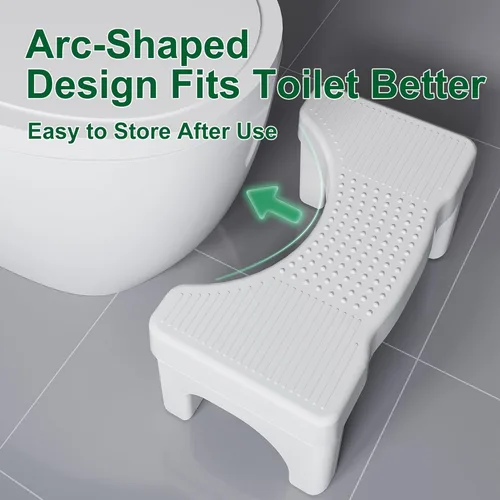 Miniatura 4 de Kzeirm Taburete de Inodoro, Taburete de Paso para Caca para el Baño, Taburete de Pies para Caca de Inodoro para Adultos, Banco de Sentadillas Blanco
