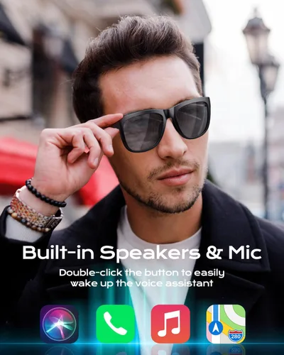 Miniatura 3 de XO Simple is Beauty Gafas inteligentes con Bluetooth, micrófono y altavoces incorporados, gafas de sol inalámbricas inteligentes con auriculares