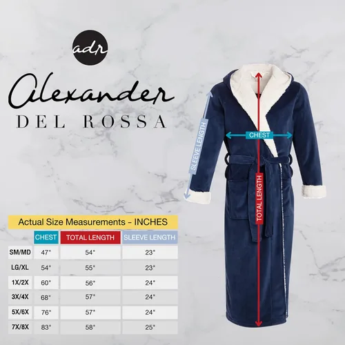 Miniatura 6 de Alexander Del Rossa . Albornoz de forro polar con capucha para hombre